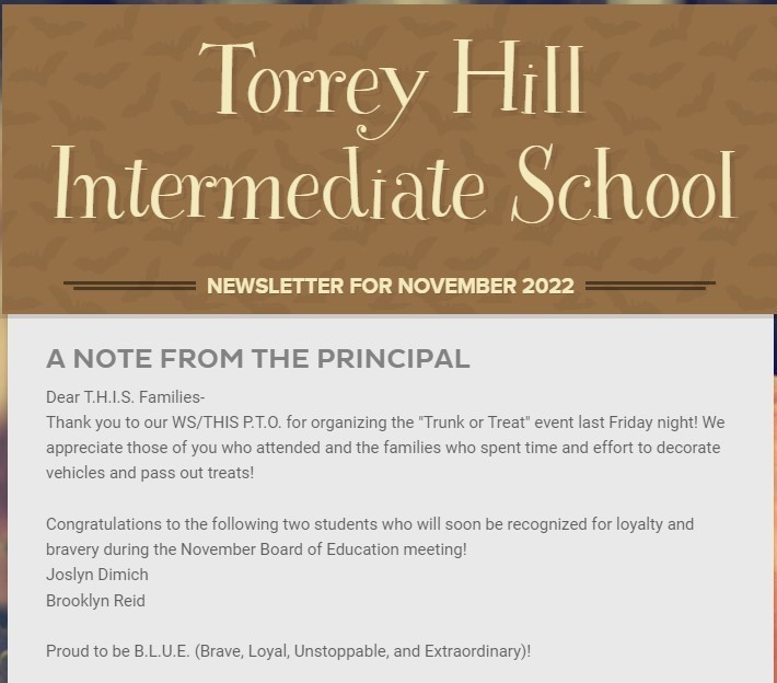 Torrey Hill November Newsletter 2022
