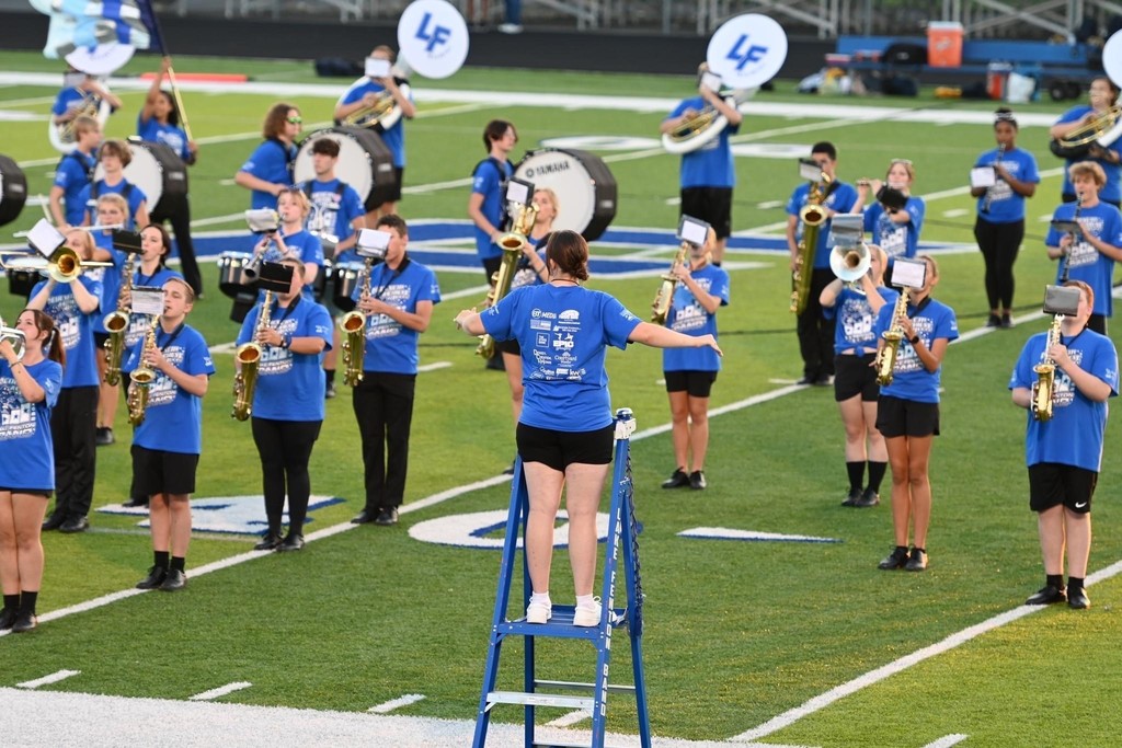 LF Band practicing on the field