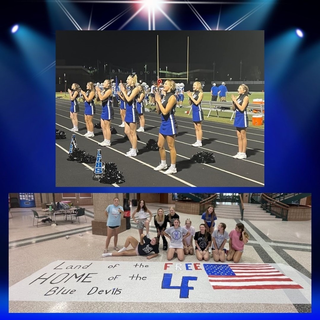 Cheerleaders cheering at a game and cheerleaders being creative
