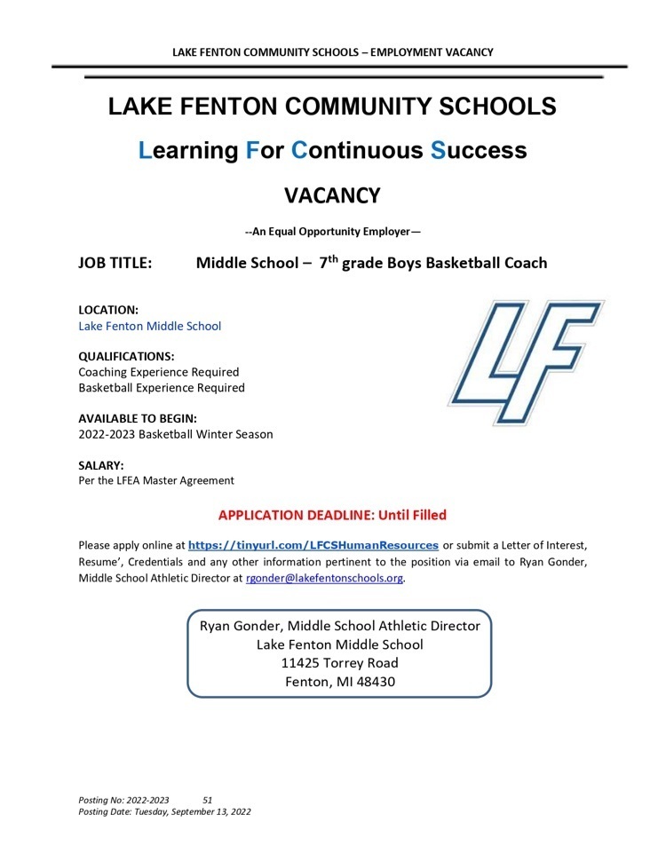 Live Feed Lake Fenton Middle School