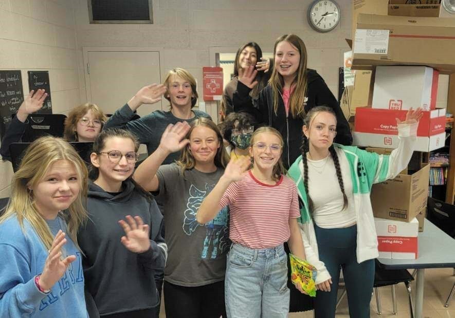 LFMS Student Council waving to the camera