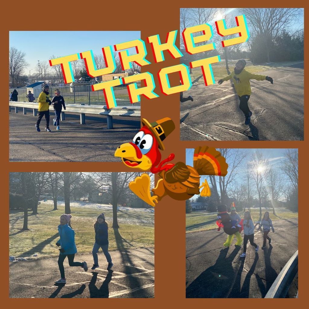 Turkey Trot photos of students running and walking