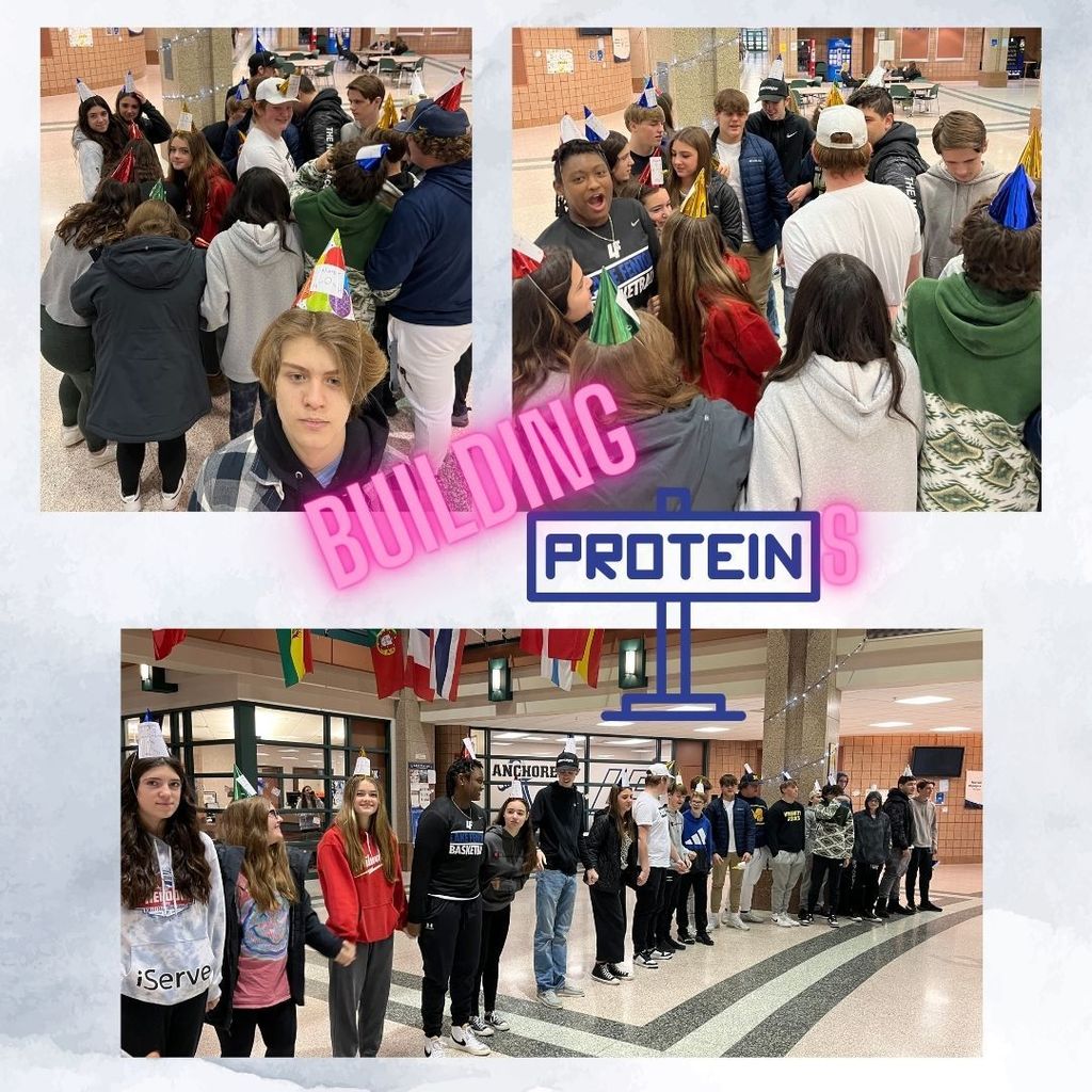 Science class being creative learning about proteins