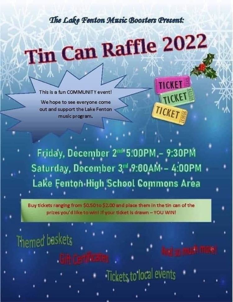 Tin Can Raffle begins today!
