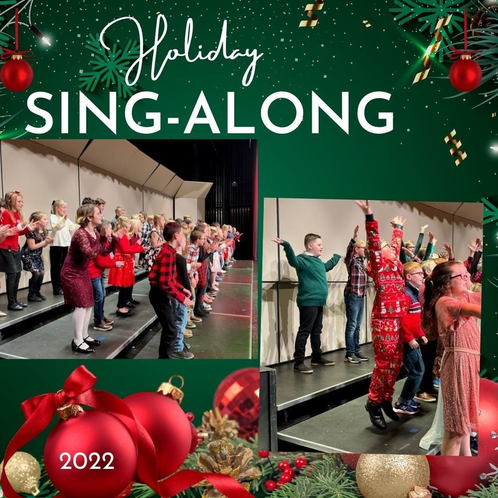 Holiday Sing-Along! Students singing for the crowd