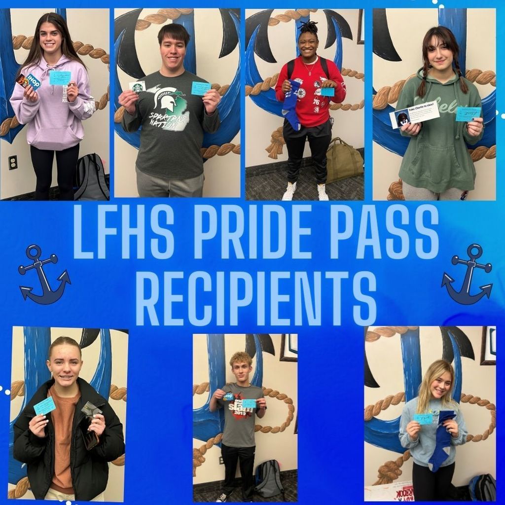 LFHS Pride Pass recipients with their prizes