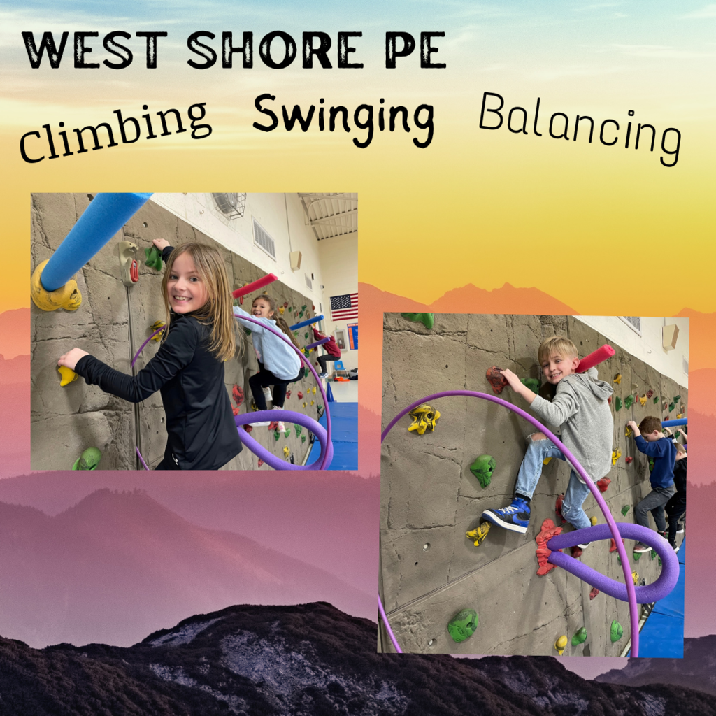West Shore students climbing, swinging and balancing in PE